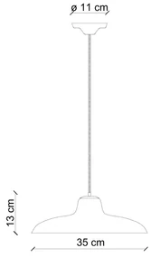 Lampadario Industrial Minimal Nordico B&W Metallo Smaltato Nero 1 Luce E27