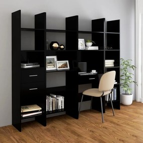 Libreria Nera 40x35x180 cm in Legno Multistrato