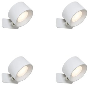 Set di 4 luci moderne da parete e da soffitto bianche con LED ricaricabile - Bright