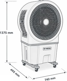 Raffrescatore evaporativo portatile ad acqua 90 litri Fresh