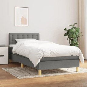 Giroletto A Molle Con Materasso Grigio Scuro 90x190 Cm Tessuto /