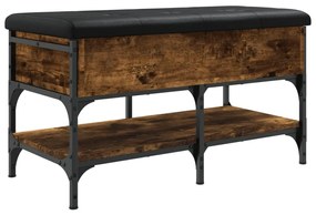 Panca porta scarpe rovere fumo 82x42x45 cm in legno multistrato
