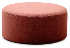 Kave Home - Poggiapiedi sfoderabile Kaeli in tessuto bouclÃ© terracotta Ã˜ 90 cm