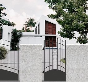 Cancello manuale battente Marmolada in ferro, apertura a sinistra, L 104.5, H 180-195 cm, di colore nero