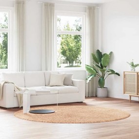Tappeto Shaggy A Pelo Lungo Navarra Beige 240x240 Cm Poliestere /