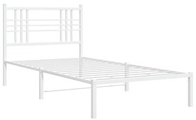 Giroletto con testiera metallo bianco 90x190 cm