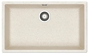 Lavello sottotop 1 vasca PYRAMIS Mistral fibra di vetro L 40 x L 70 cm avena