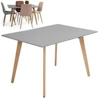 Tavolo da Pranzo Scandinavo Rettangolare in Legno Bianco per Cucina 110x70x75cm