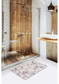 Tappetino da bagno bianco/grigio 60x40 cm Honeycomb - Foutastic