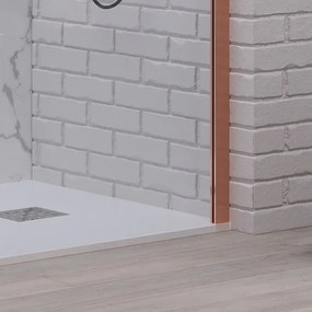 Doccia walkin 100 cm vetro trasparente profilo oro rosa | KW1000GR - KAMALU
