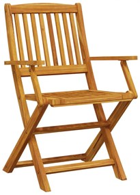 Set pranzo da giardino pieghevole 5pz legno massello di acacia