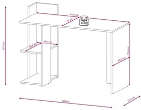 Scrivania MARLO grigio cemento/bianco