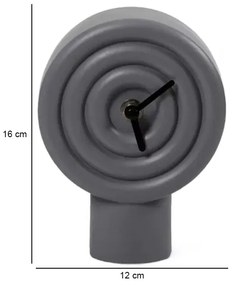 Orologio da tavolo in ceramica 16 cm 1xAA grigio