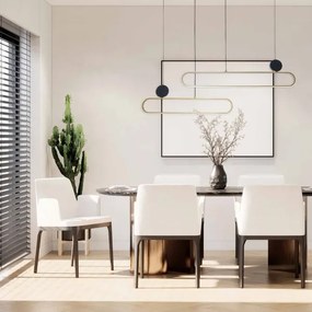 Lampadario LED a cavo FLORENTYNA LED/48W/230V 4000K dorato/nero