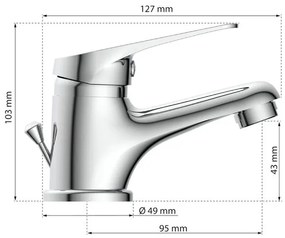 Eisl NI075SCR - Miscelatore per lavabo SPEED cromo lucido