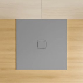 Piatto doccia 100x100 in marmoresina cemento con griglia in acciaio inox Harmony