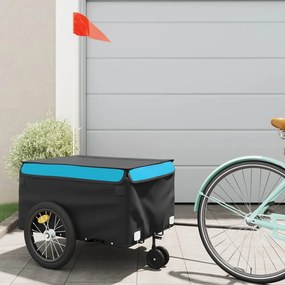 Rimorchio Da Bici Nero E Blu 45 Kg İn Ferro /