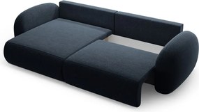 Divano angolare blu scuro allungabile/con contenitore con rivestimento in ciniglia Tonale – Cosmopolitan Design