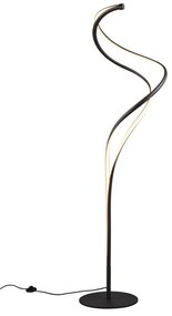 Lampada da terra a LED nera con paralume in metallo (altezza 160 cm) Nala - Trio Select