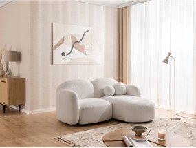 Divano angolare color crema (con penisola a destra/con chaise lounge) con rivestimento in bouclé Orbit – Ropez