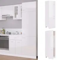 Armadio per Frigo Bianco Lucido 60x57x207 cm in Truciolato 802543