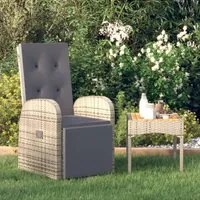 Sedie da Giardino Reclinabili 2 pz e Cuscini Polyrattan Grigio 47677