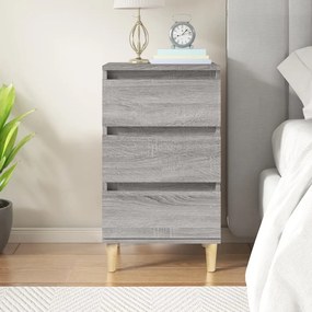 Comodino Grigio Sonoma 40x35x70 Cm İn Legno Multistrato /