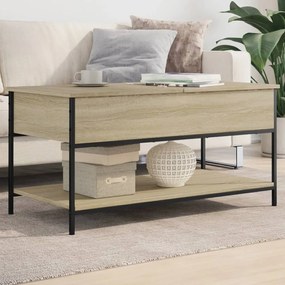Tavolino Salotto Rovere Sonoma 100x50x50 Cm Multistrato Metallo /