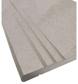 Bordo per piscina in gres porcellanato ECODADO+ Gradone Gres scanalat. grigio 30x60x2 L 60 x H 60 cm, Sp 20 mm