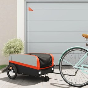 Rimorchio Da Bici Nero E Arancione 45 Kg İn Ferro /