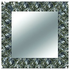 Specchio CAPUA quadrato in legno argento 99 x 99 cm