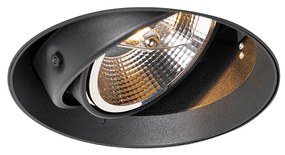 Faretto da incasso moderno nero GU10 AR111 rotondo senza cornice - Oneon