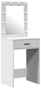Set da toeletta 2 pezzi con led in legno ingegnerizzato bianco