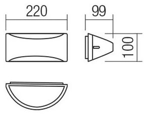 Redo 90192 - Applique a LED da esterno SCUDO LED/10W/230V 3000K IP54 marrone