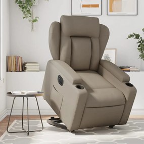 Poltrona Alzapersona Reclinante Elettrica Cappuccino Similpelle /