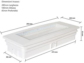 Lampada Emergenza LED da muro o incasso S.A. Colore Bianco Freddo 6.000-6.500K