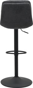 Sgabello da bar grigio scuro con altezza regolabile Colville - Unique Furniture