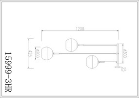 Globo 15999-3HR - Lampadario a cavo RAGUSA 3xE27/60W/230V