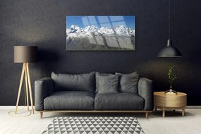 Quadro acrilico Paesaggio di montagne di neve 100x50 cm