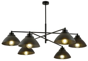 Lampadario Minimal Castore Acciaio Bianco Nero 6 Luci E27 Ip20