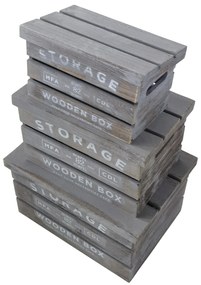 CLARA - set di 3 cassette in legno