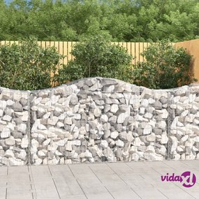 vidaXL Cesti Gabbioni ad Arco 3 pz 200x50x100/120 cm Ferro Zincato
