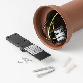 Brilagi - Lampada da esterno con 2 prese SCHUKO NOVA, portalampada 1x E27 (15W, 230V), 40 cm, IP44, marrone