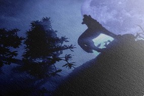 Quadro su tela – Lupo alla luna piena