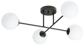 Lampadario da Soffitto in Acciaio ROMA 4 Nero 4xE14 Colore del corpo Bianco