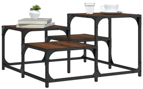 Tavolino Da Salotto Rovere Marrone 68x68x40cm Legno Multistrato /