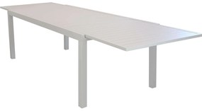 DEXTER - set tavolo in alluminio cm 200/300 x 100 x 74 h con 8 sedie Aulus