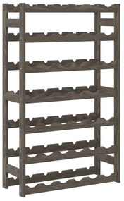 Portabottiglie per 42 bottiglie grigio legno massello di pino