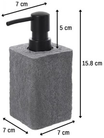Dispenser sapone in Resina Grigio Capacita 280 ml Effetto Pietra