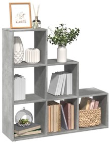 Libreria Divisorio 3ripiani Grigio Cemento 99x29x99 Truciolato /